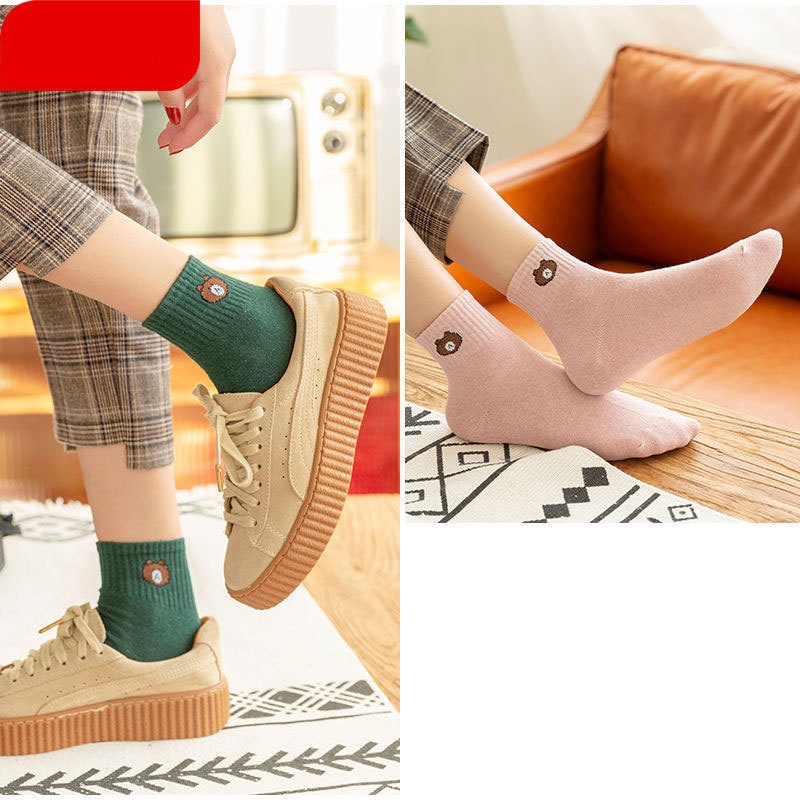 Tất vớ nữ nam cao cổ dài trắng dễ thương hàn quốc đẹp TAGU chân thấp nhún đủ màu trơn đen, đỏ, vàng, xám, xanh