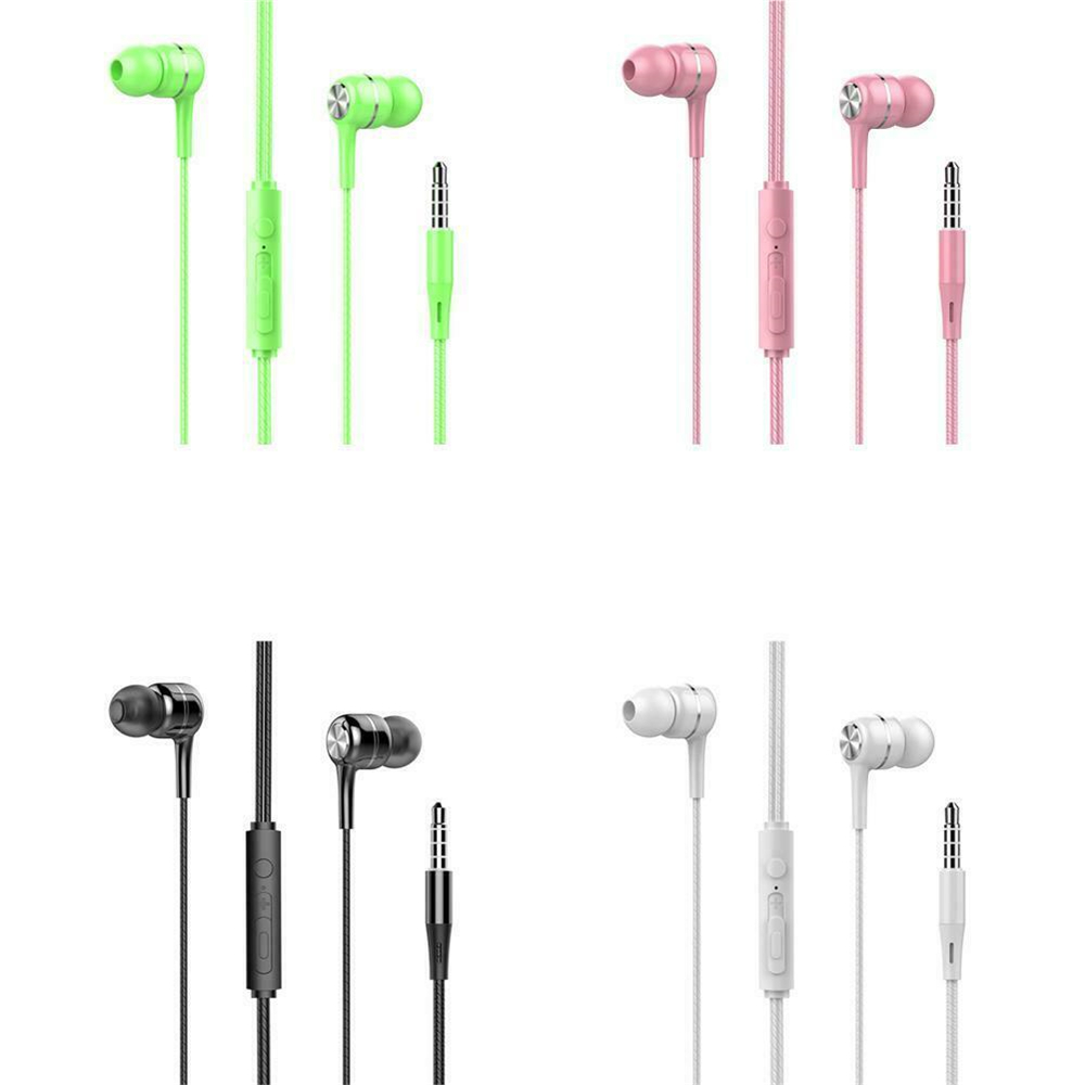 Tai Nghe Nhét Tai Âm Thanh Siêu Trầm Hifi Có Micro Màu Sáng Điện Thoại