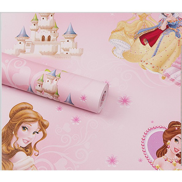 Giấy dán tường công chúa có keo sẵn khổ rộng 45cm, giấy decal dán tường phòng ngủ cho bé hình công chúa - Lala Mart