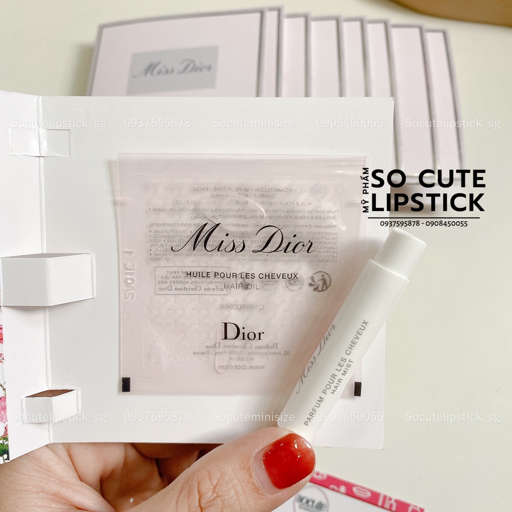 Sample Nước Hoa Tóc + Dầu Dưỡng Tóc Miss Diior Fresh Rose Oil (2x1.5ml)
