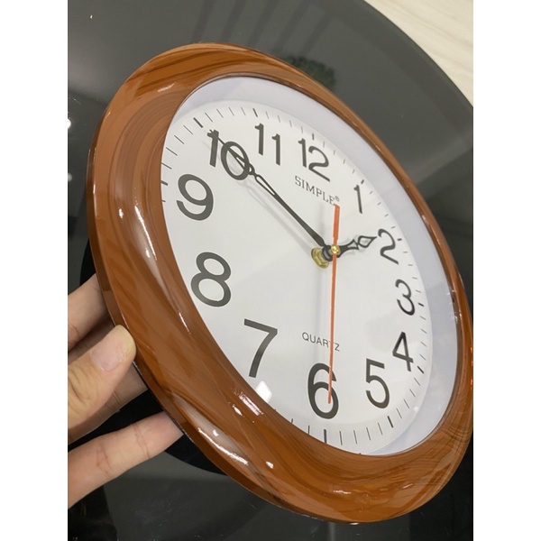 Đồng hồ treo tường tròn vân gỗ 28cm