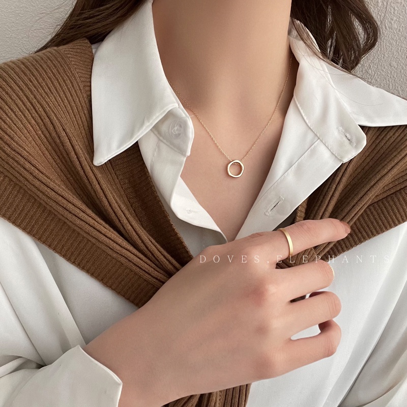 Dây Chuyền Mặt Nhẫn Đơn Giản Phong Cách Hàn Quốc Cho Nữ
