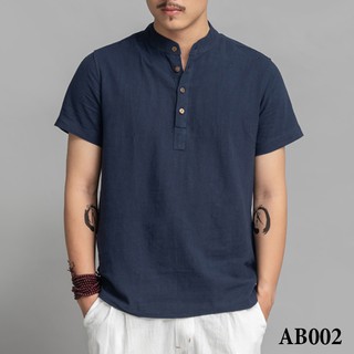 Áo thun cổ trụ chất đũi (linen) mềm mịn cao cấp, chất vải thoáng mát.
