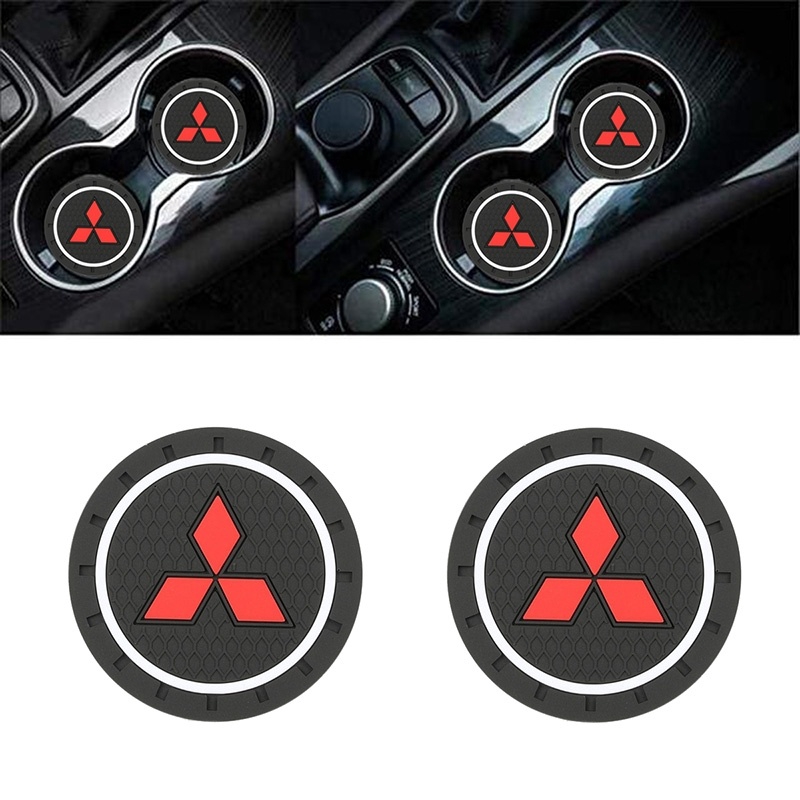 2 Miếng lót ly bằng silica gel cho ô tô Mitsubishi Triton Outlander Mirage Asx Lancer Evo Pajero Grandis Galant Xpander