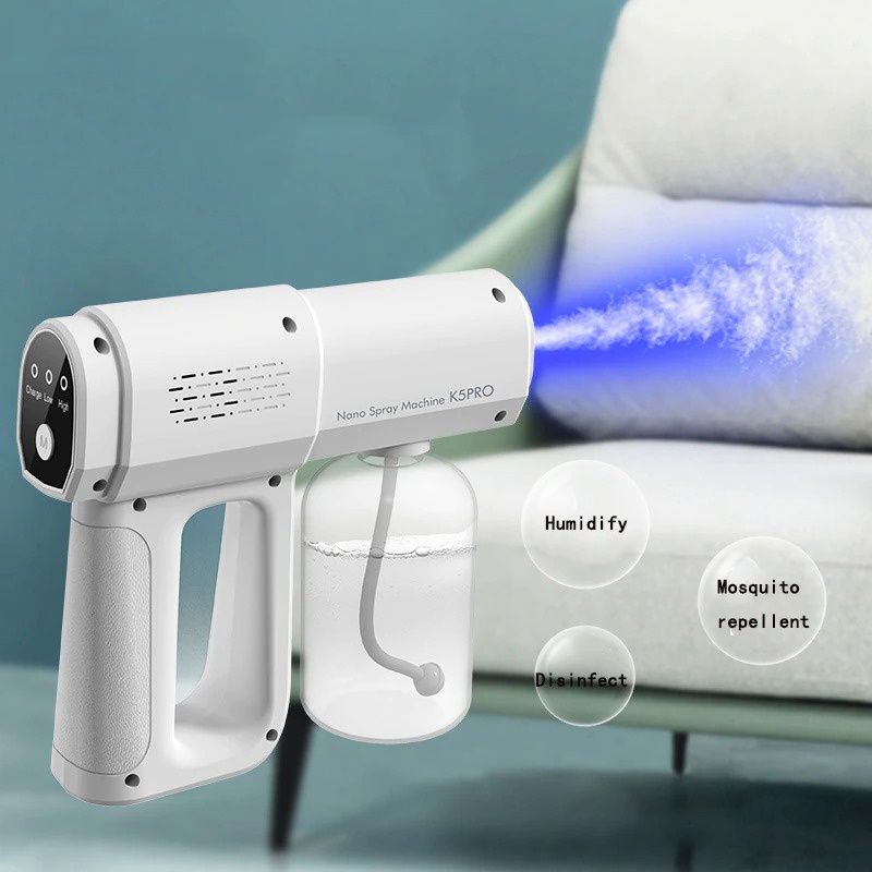 Máy Phun Xịt Khử khuẩn Sát Trùng Nano Cầm Tay K5 Pro Hàng Chuẩn In Laser 8 Mắt UV, phun xa 1.5m Loại Mới