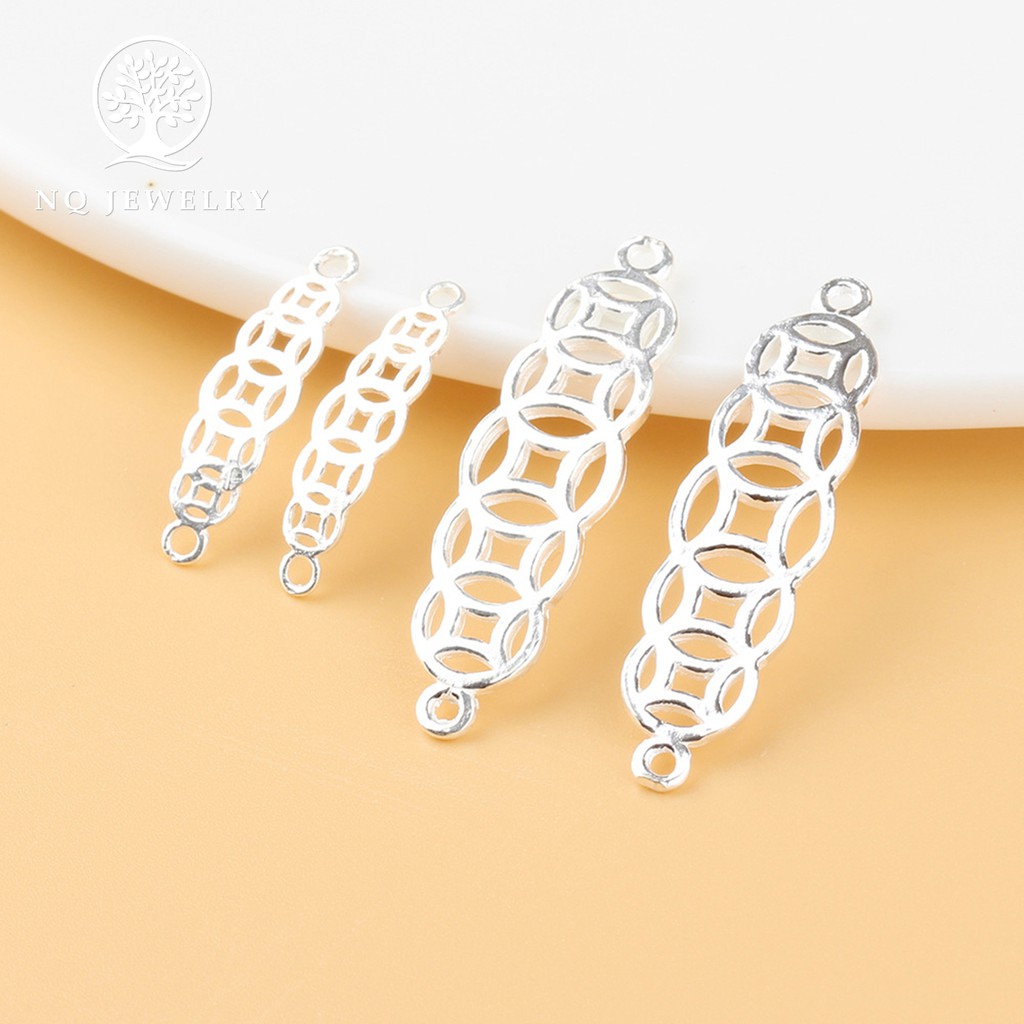 Charm bạc liên kết vòng họa tiết kim tiền - NQ Jewelry