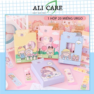Băng dán cá nhân urgo hình họa tiết cute dễ thương, 1 hộp 20 miếng ơ gâu dán vết thương không thấm nước ALI CARE