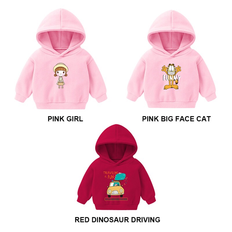 áo hoodie bé trai  AMILA tay dài in họa tiết hoạt hình dễ thương cho bé áo thu đông bé trai