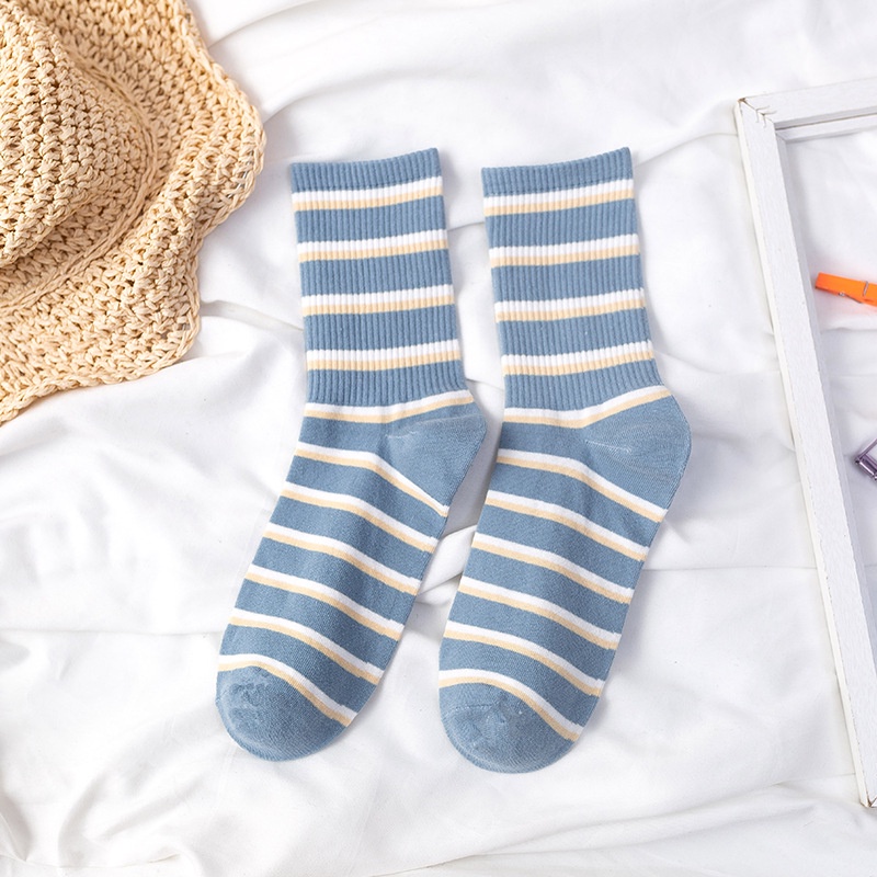 Vớ cotton cổ trung in họa tiết hoạt hình phong cách Nhật Bản