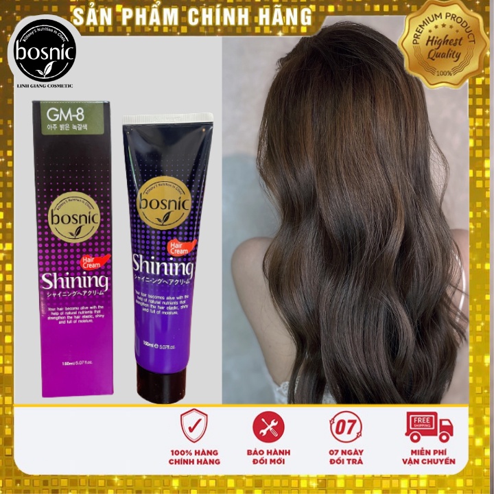 GM8 (NÂU LẠNH) - NHUỘM THẢO DƯỢC MÀU THỜI TRANG BOSNIC 150ML