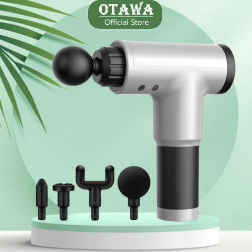 Máy massage cầm tay OTAWA đấm lưng mát xa cổ vai gáy bụng chân - Súng mát xa cầm tay cao cấp 4 đầu 6 chế độ MS02