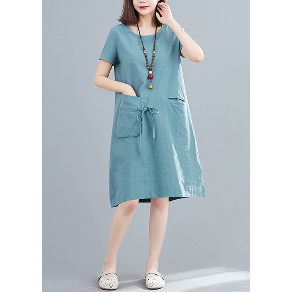 Đầm suông hai túi, thời trang trẻ