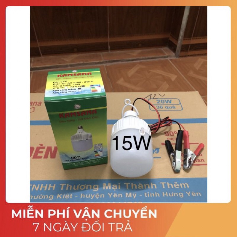 Bóng đèn LED 12V/15W kẹp bình ắc quy siêu sáng- siêu rẻ