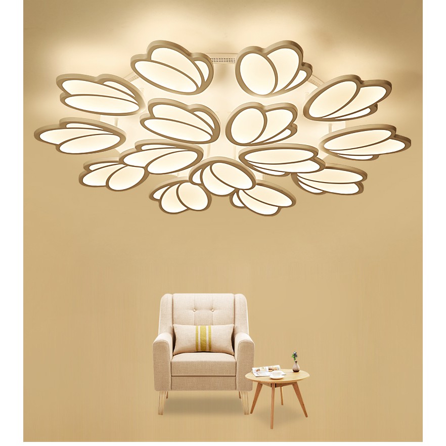 Đèn trần MONSKY LED trang trí 15 ánh hoa ROSE hiện đại tiết kiệm năng lượng