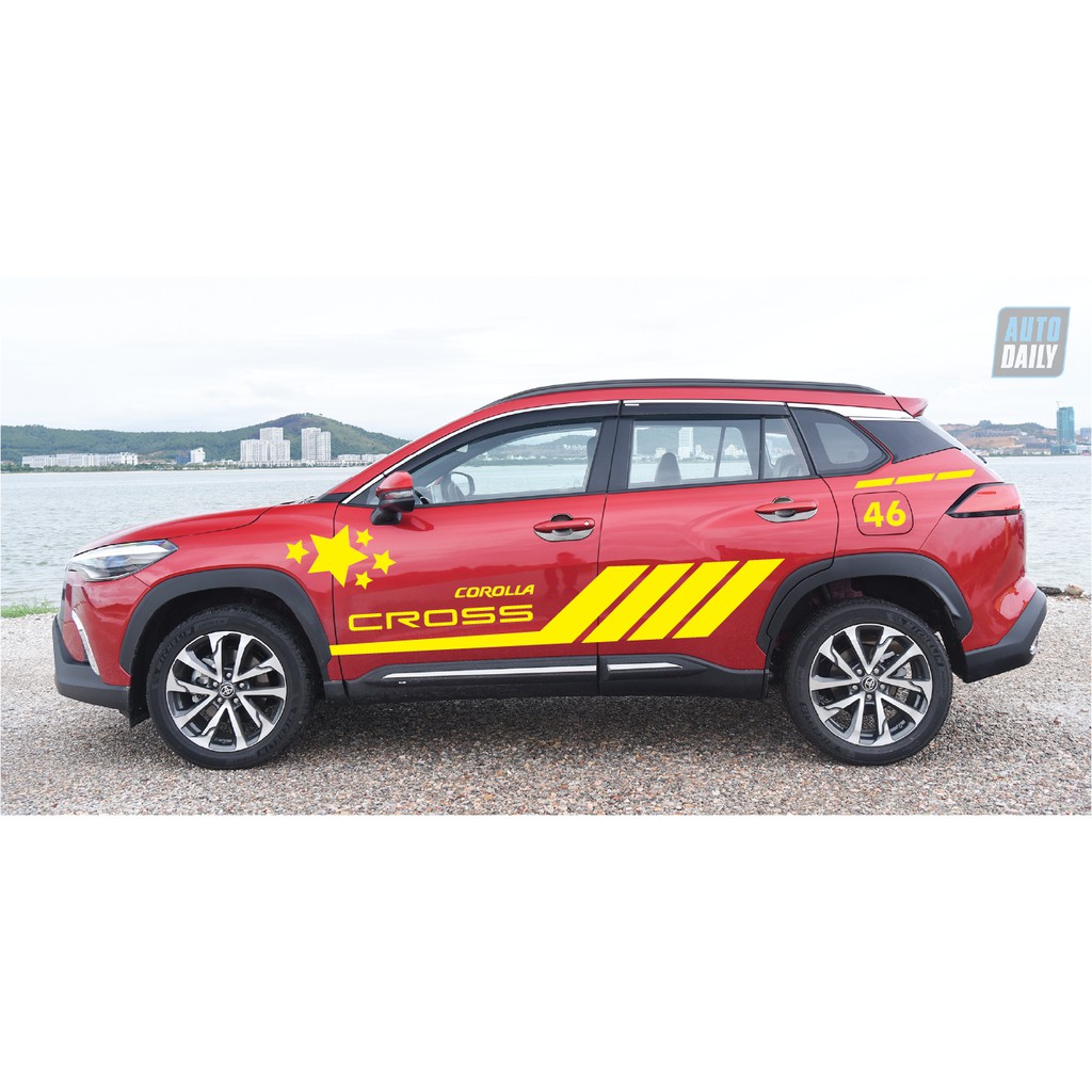 Tem xe Toyota Cross dán 2 bên sườn - tem xe ô tô giá rẻ