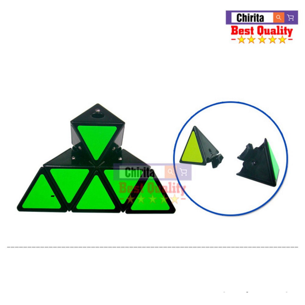 Rubik TAM GIÁC Viền Đen 3 Tầng - Chính Hiệu JU XING TOYs Cao Cấp - Rubik Biến Thể Hình Kim Tự Tháp A107221