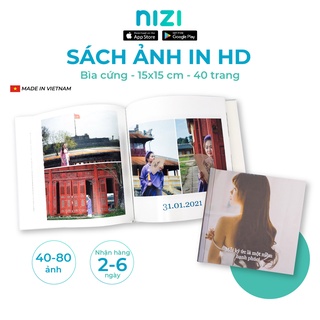 [Toàn Quốc][E-voucher]In sách ảnh theo yêu cầu bìa cứng 40 trang 15 x 15cm - In HD trên app NIZI
