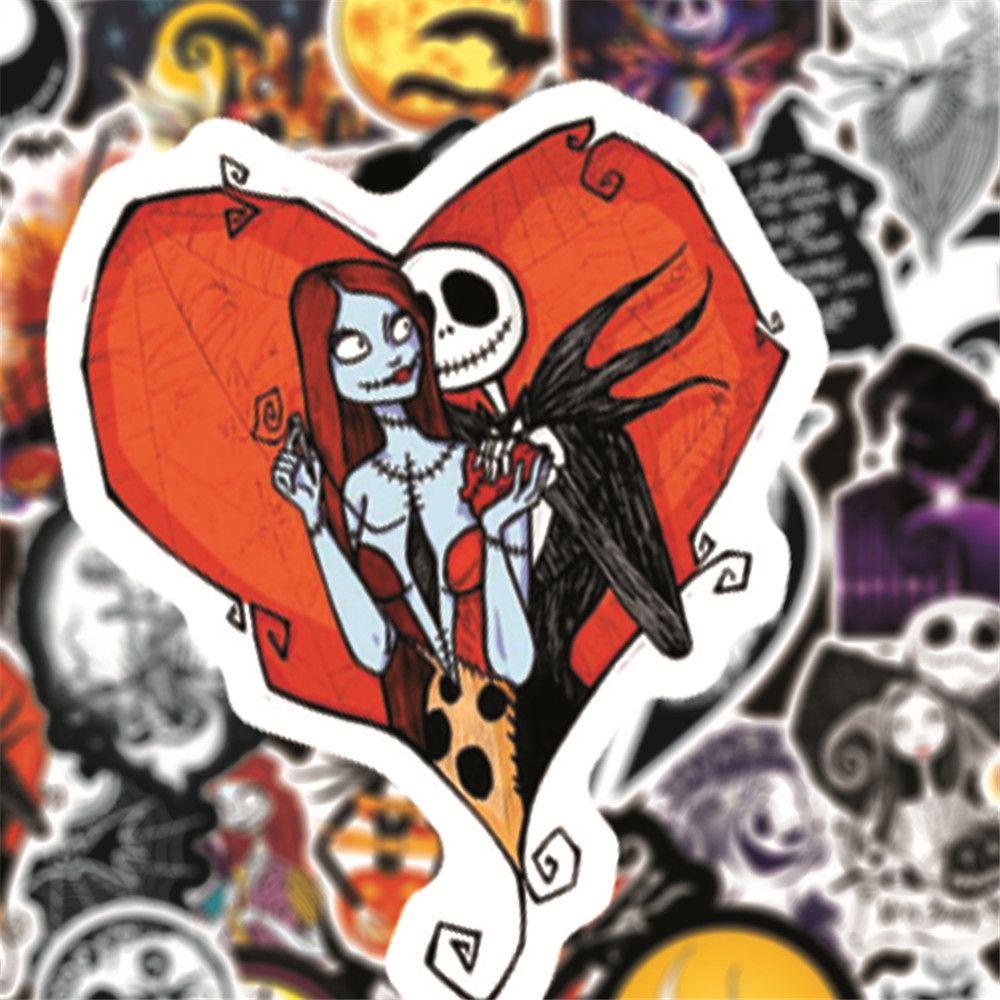 Bộ 50 Sticker Họa Tiết Hoạt Hình The Nightmare Before Christmas Để Trang Trí Cho Laptop Ván Trượt Tiện Dụng