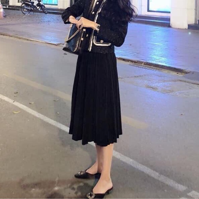 Chân váy xếp li đen siêu rẻ | BigBuy360 - bigbuy360.vn