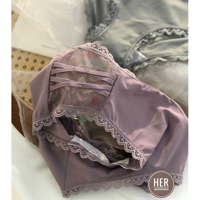 Quần Lót Nữ Thun Lạnh Cao Cấp Đẹp Thoáng Mát Viền Ren QT01 - Her Sleepwear