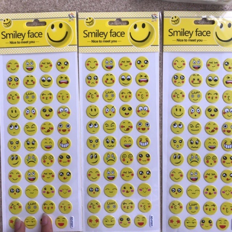 1 tờ dán nổi sticker cảm xúc ngộ nghĩnh
