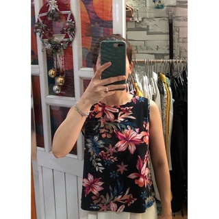 Áo thun cotton hoa sát nách (thanh lý -ảnh tự chụp)