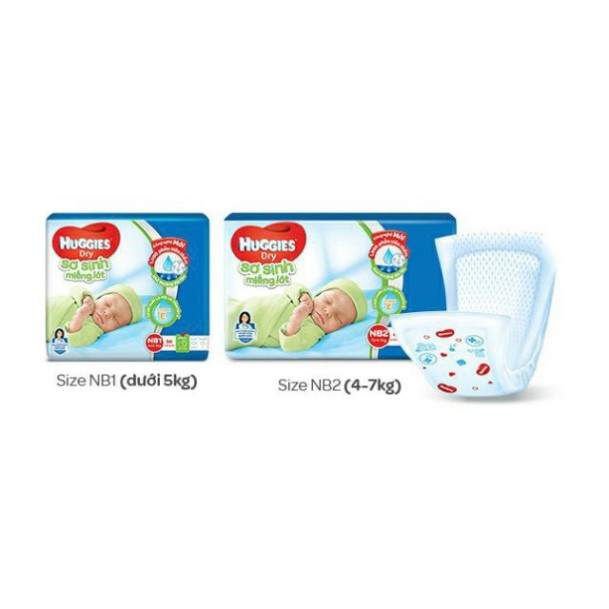 Miếng Lót Sơ Sinh Huggies Dry NB2 - 40 Miếng