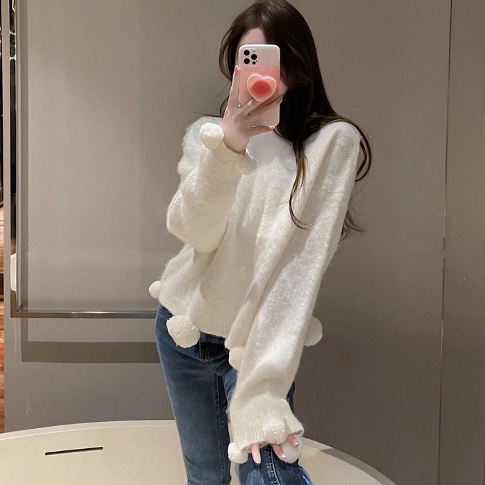 Áo Len Cục Bông LSEOUL A2300 Chất Dày Dặn Mềm Mại Không Xù Lông