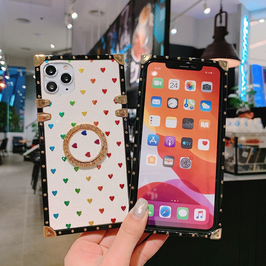Ốp Điện Thoại Viền Vuông Kim Tuyến Hình Trái Tim Cho Iphone 6 6s 6plus 6splus 7 8 7plus 8plus X Xs Xr Xsmax 11 11pro 11pro Max | BigBuy360 - bigbuy360.vn