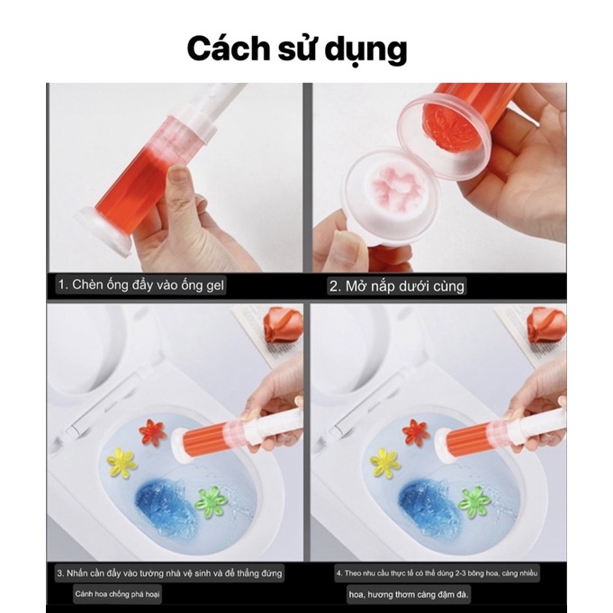 Gel khử mùi bồn cầu tạo hình bông hoa , gel khử trùng bồn cầu