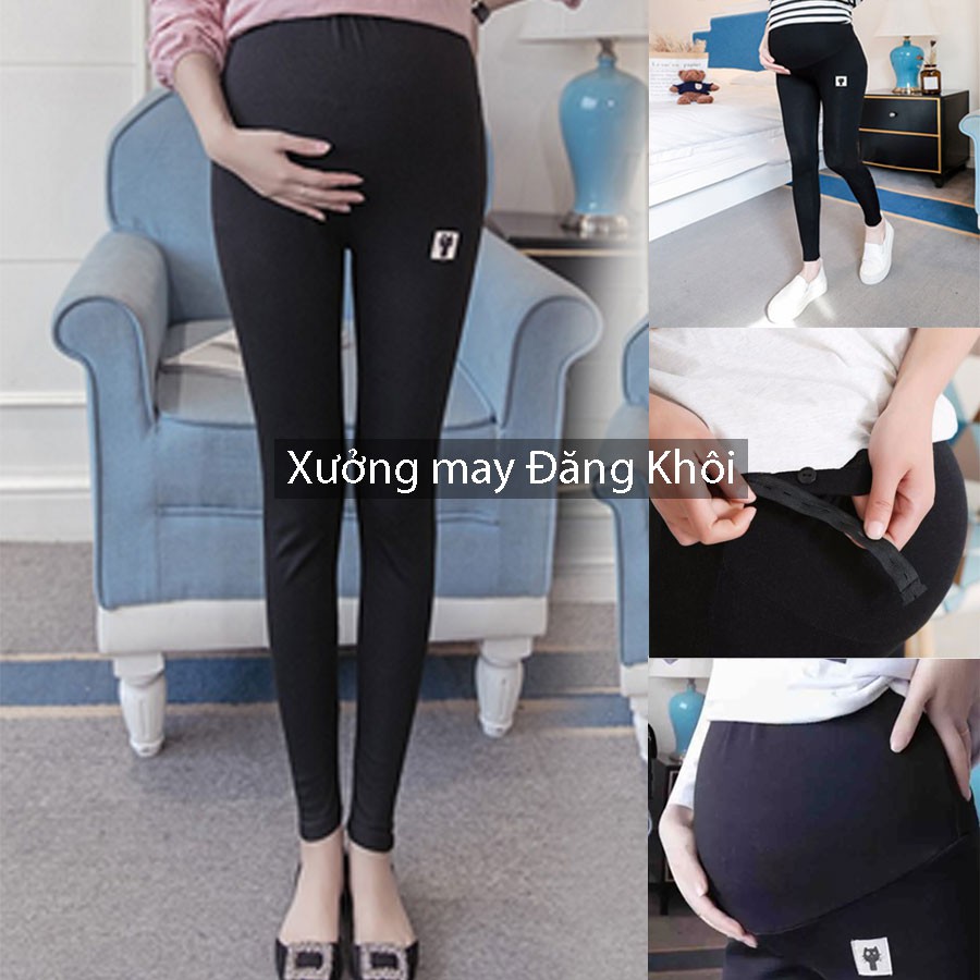 Quần Bầu Legging ❤️Freeship❤️Quần Legging Bầu Công Sở Dài Co Giãn Mùa Hè B301