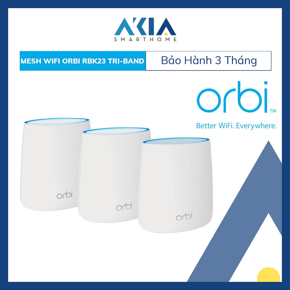 Thiết Bị Phát Mesh Wifi ️⚡[SIÊU MẠNH 3 Băng Tần]️⚡Netgear Orbi RBK23 AC2200 Tri-Band (3-Pack)