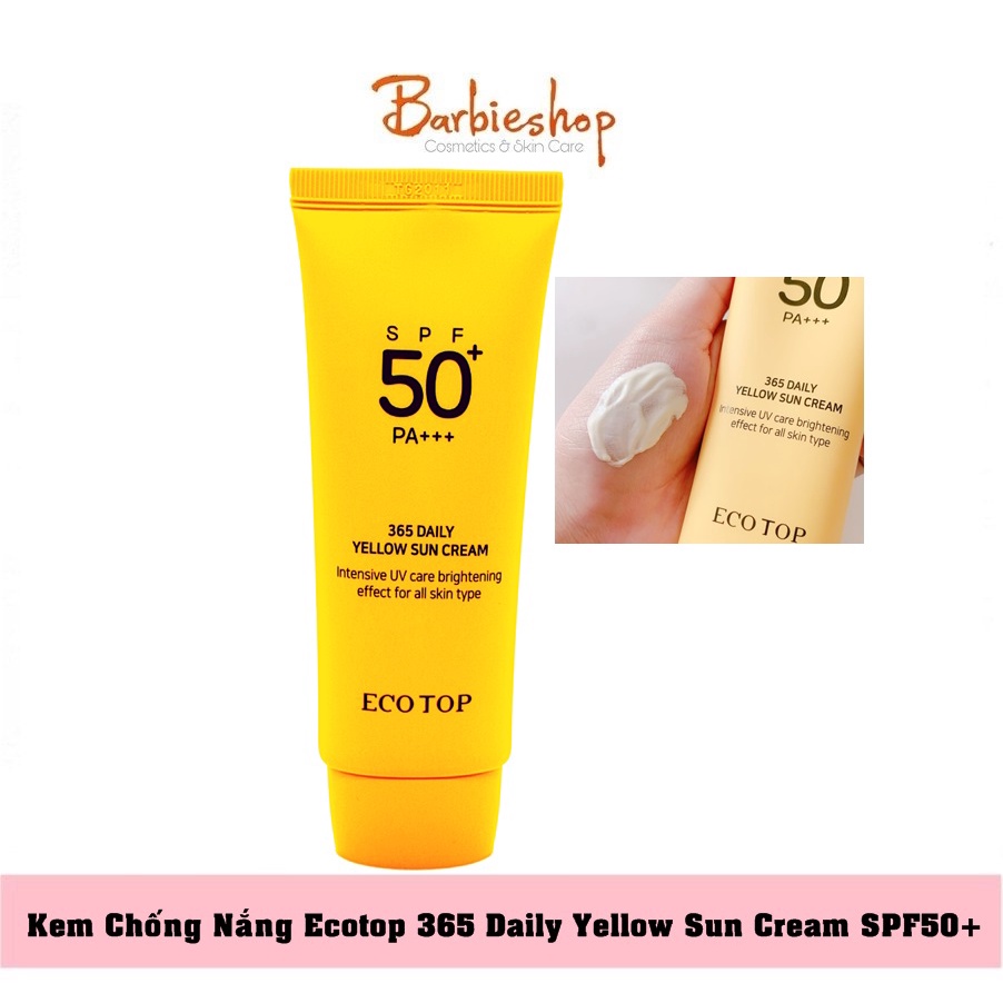 Kem Chống Nắng Ecotop 365 Daily Yellow Sun Cream 70ml - Màu vàng