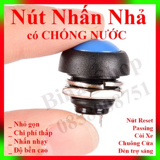 Công Tắc Nhấn Nhả Có Chống Nước, Nút Nhấn Nhả Reset/Passing/Arduino/Còi Xe/Chuông Cửa