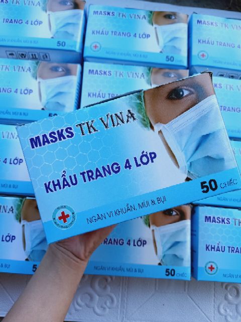 Hộp 50 Cái Khẩu Trang Y Tế 4 Lớp  - Hàng đạt chuẩn