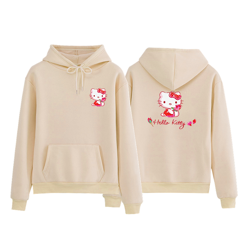 Áo Hoodie Dáng Rộng In Hình Hello Kitty 10 Màu Thời Trang Hàn Quốc Cho Nữ