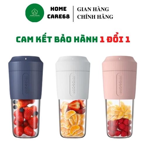 Máy xay mini cầm tay Juice Cup Máy xay sinh tố 4 màu dung tích 450ml pin 3000MAH công suất 50W