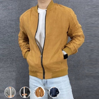 Áo khoác bomber nam da lộn - hàng đẹp chất dày dặn