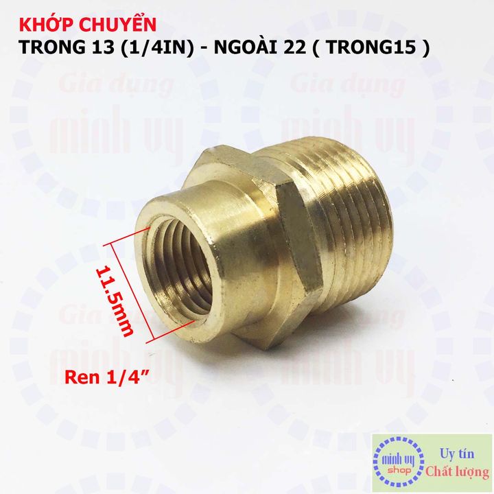 khớp chuyển renTRONG13mm (1/4in) - ren NGOÀI 22mmx1.5 trong 15