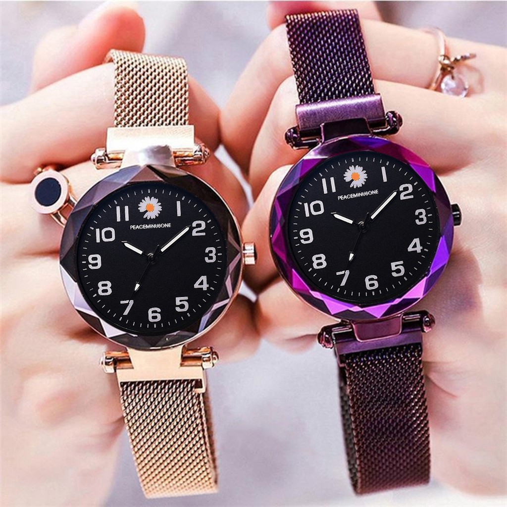 Đồng Hồ Nữ LVPAI Máy Chuyển Động Thạch Anh Mặt Hình Hoa Cúc Dây Nam Châm | BigBuy360 - bigbuy360.vn