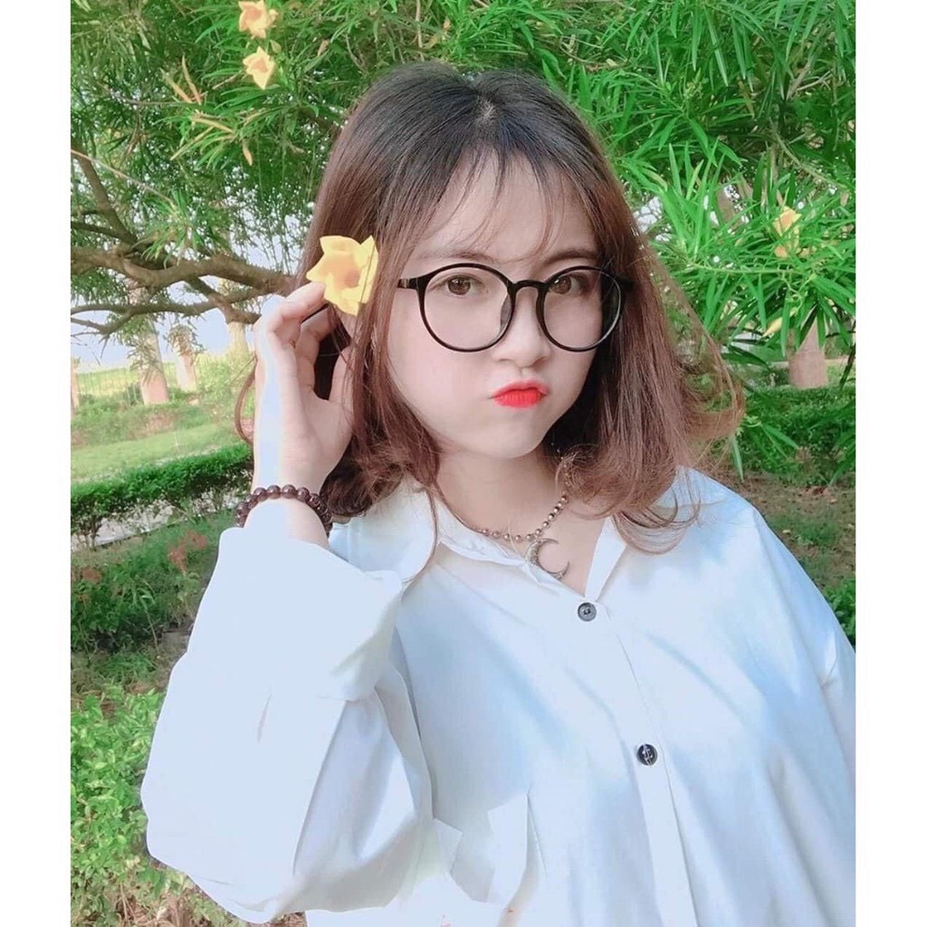 Kính giả cận thời trang nam nữ chống tia UV gọng tròn mắt mèo cute phong cách trẻ đẹp giá rẻ BUNNY D033