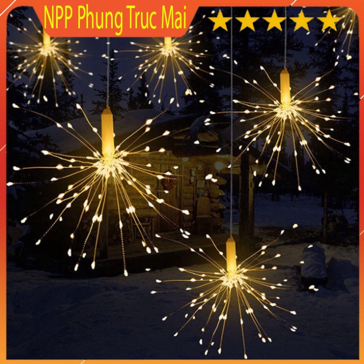 Đèn led pháo hoa có điều khiển trang trí ngày tết chùm 35 dây, 8 hiệu ứng nháy l Chùm đèn led trang trí tết 2022