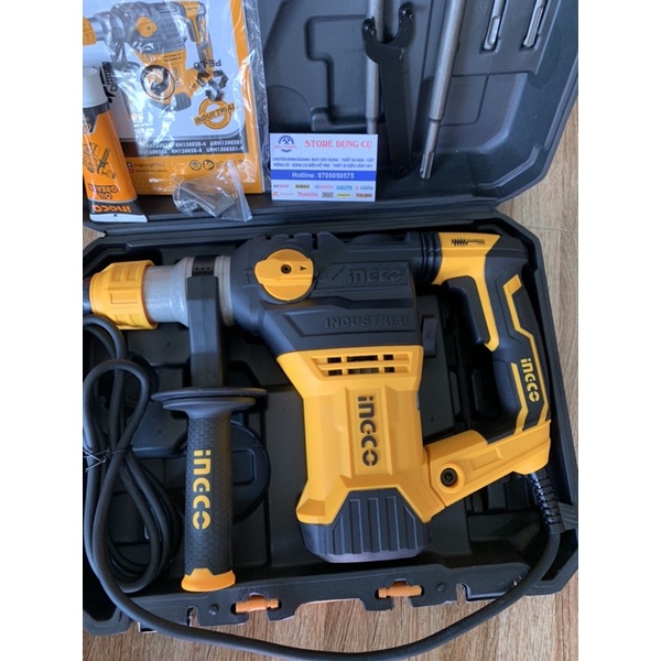 1500W Máy Khoan Đục Bê Tông INGCO RH150028 | Đầu gài SDS, khoan tối đa bê tông 32mm