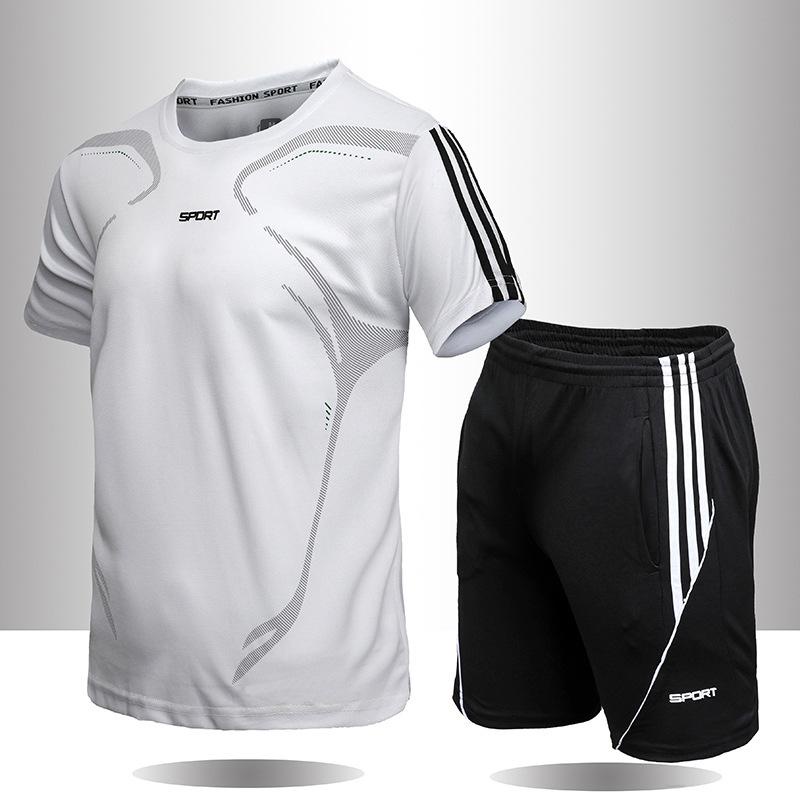 Bộ Đồ Thể Thao Mùa Hè Năm 2021 Gồm Áo Thun Tay Ngắn + Quần Short Nhanh Khô Cho Nam