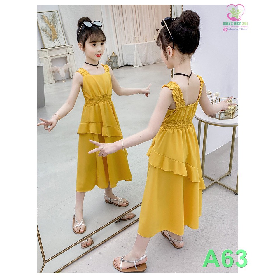 ĐẦM MAXI BÉ GÁI TÙNG XÉO A63