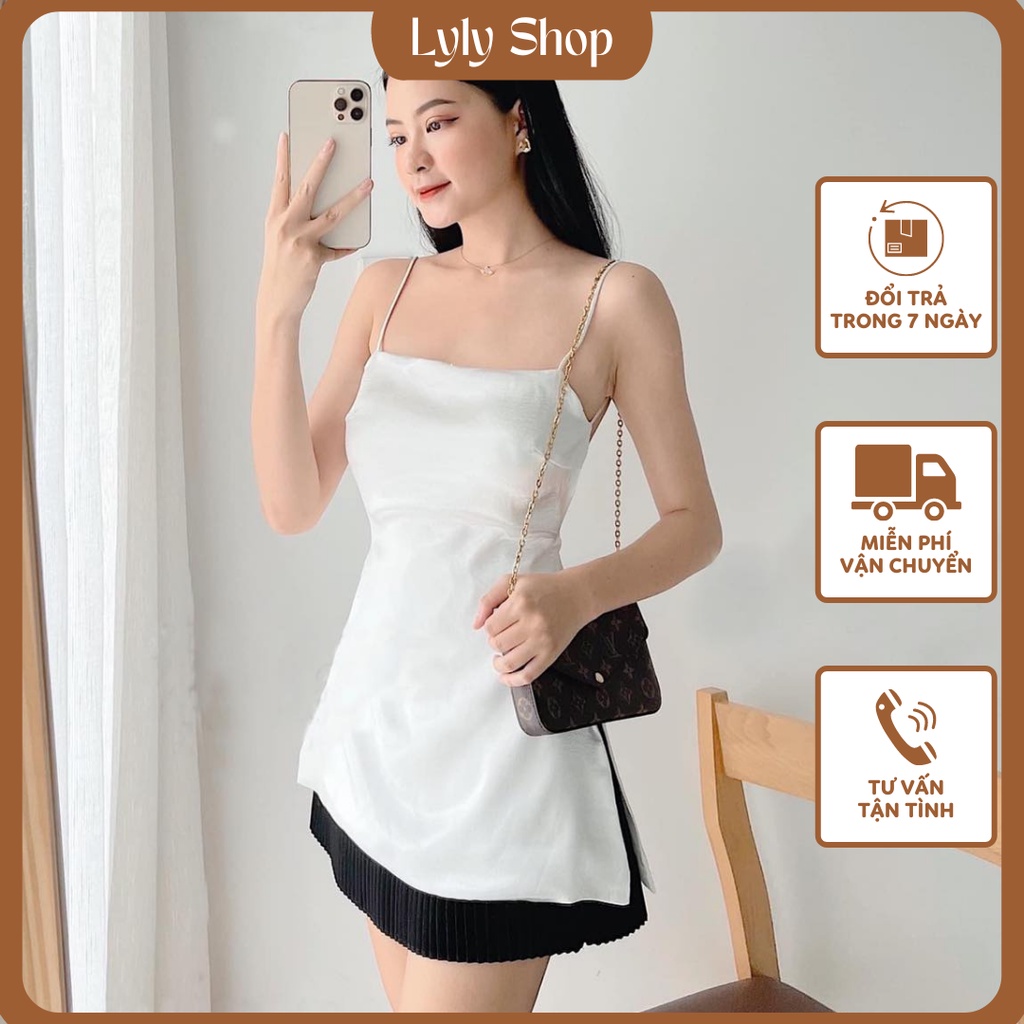 Áo 2s lụa đính ngọc giả hở lưng ⚡FreeShip⚡ phù hợp dạo phố đi chơi