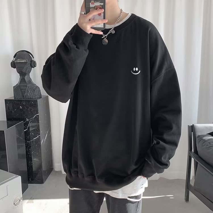 Áo Sweater Cổ Tròn Dáng Rộng Phong Cách Hong Kong Thời Trang Xuân Thu Kiểu Mới 2022 Có 8 Màu Cho Nam