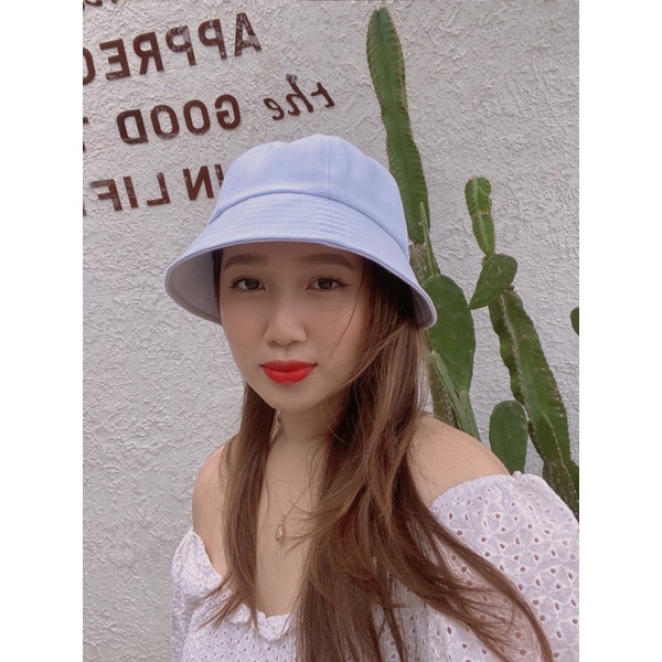 Nón bucket basic trơn form tròn