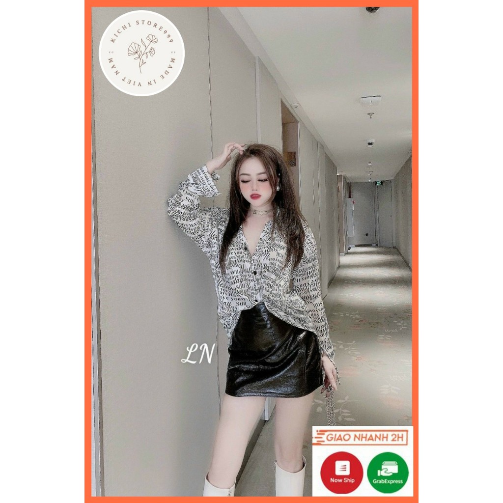 Áo sơ mi nữ chất voan lụa thiết kế Kichi store, áo sơ mi freesize chất đẹp cao cấp N04