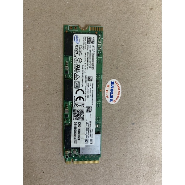 Ổ cứng ssd NVME intel 660p series dung lượng 2tb 1tb và 512gb sức khỏe 100%